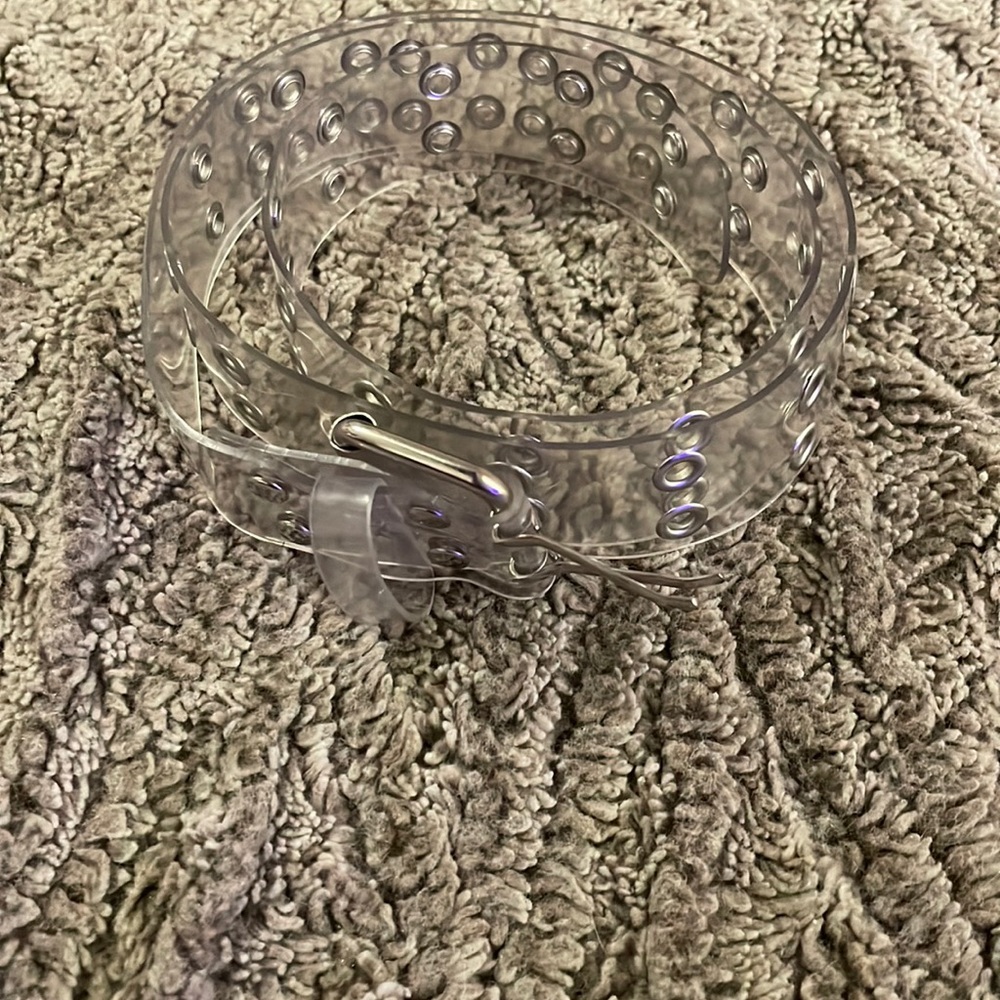 Transparent Buckle Grommet Belt